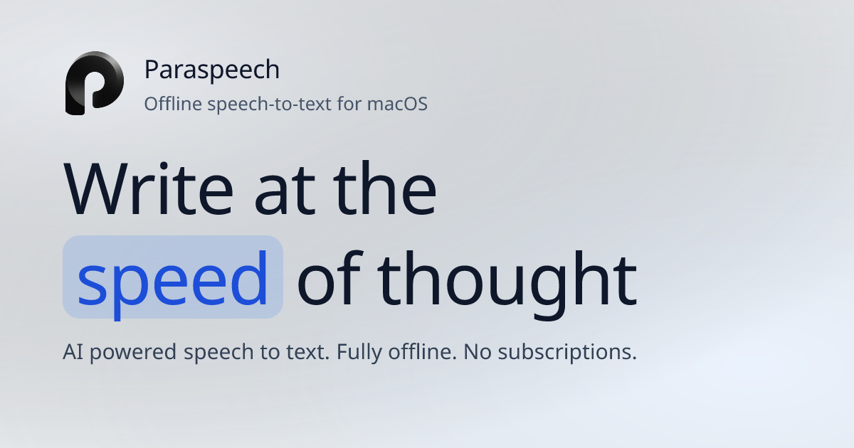 配图 - Paraspeech：macOS 极速离线语音转文字工具