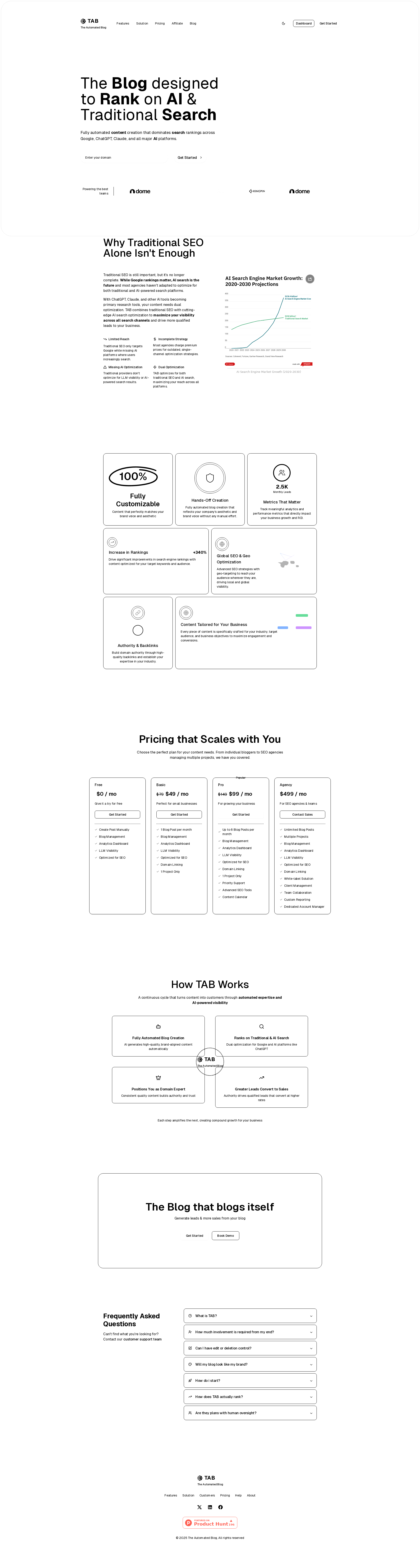 配图 - Tab：为 AI 和 SEO 优化的全自动博客平台