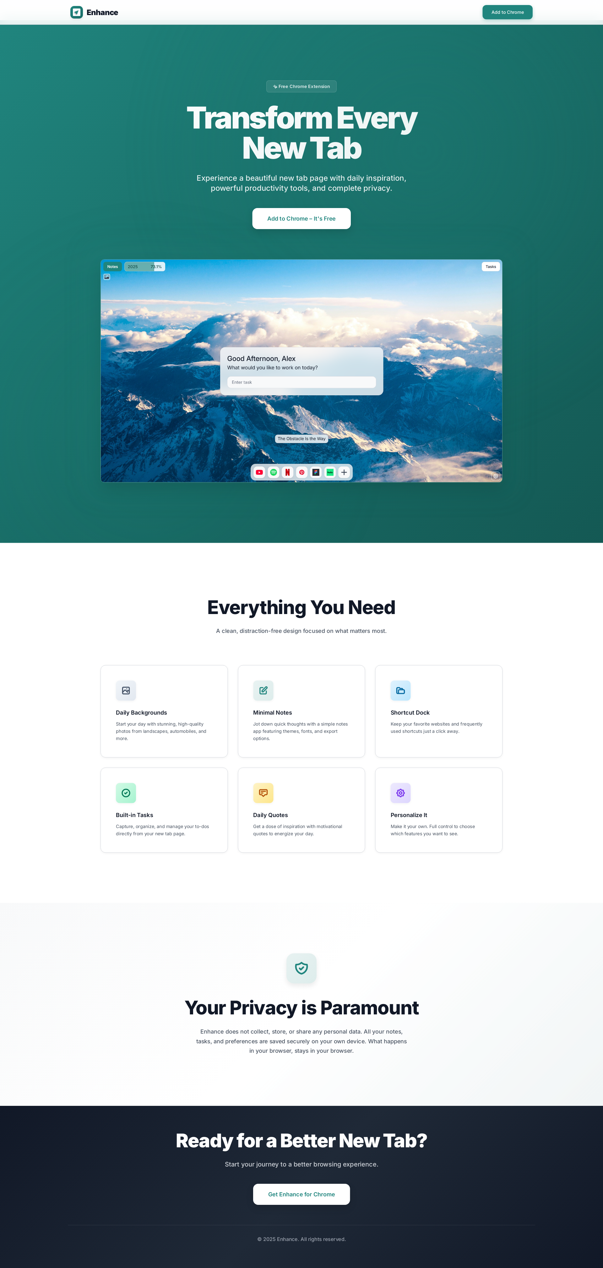 配图 - Enhance：优雅简洁的浏览器新标签页效率扩展