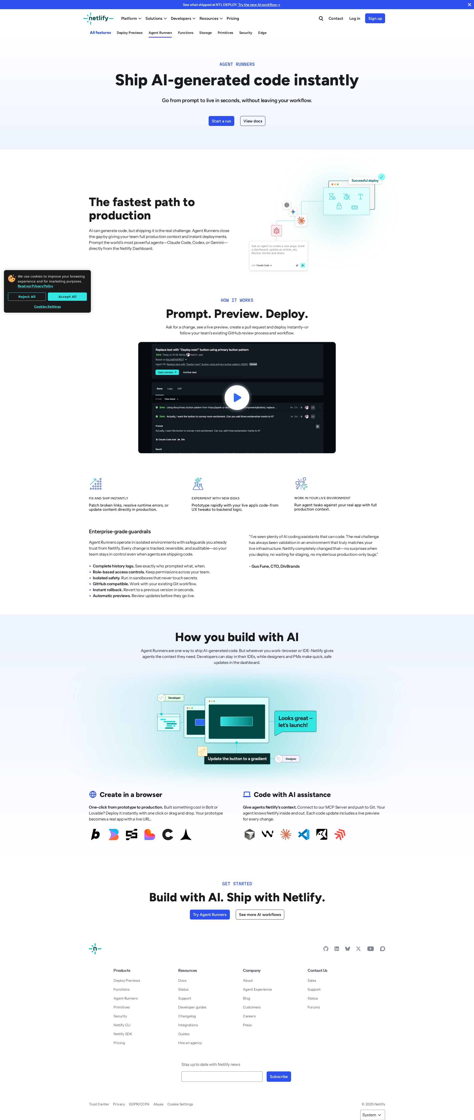 配图 - Agent Runners：Netlify 中的 AI 代码生成与部署平台
