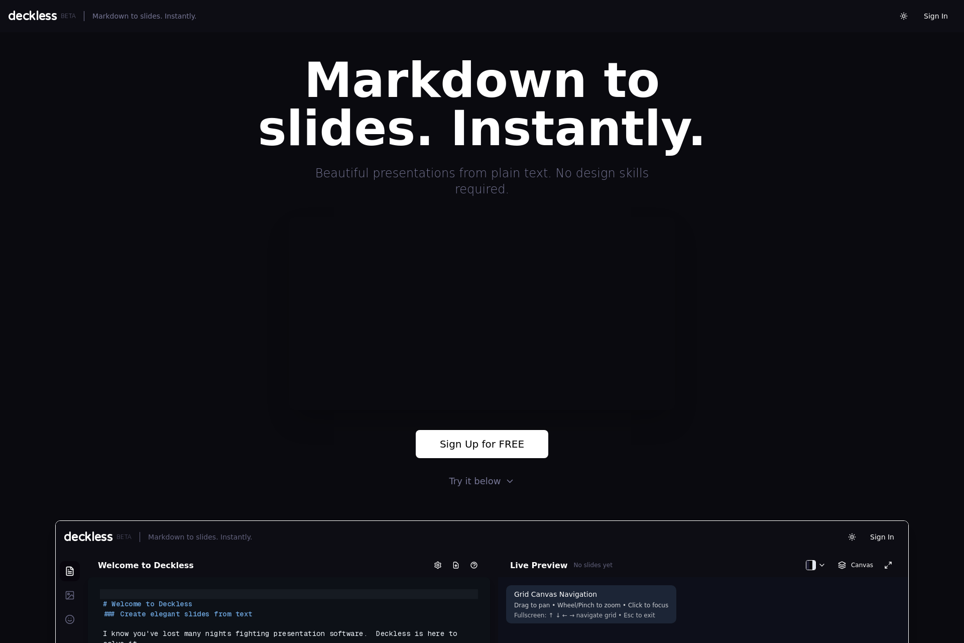 配图 - Deckless：即时将 Markdown 转换为演示文稿