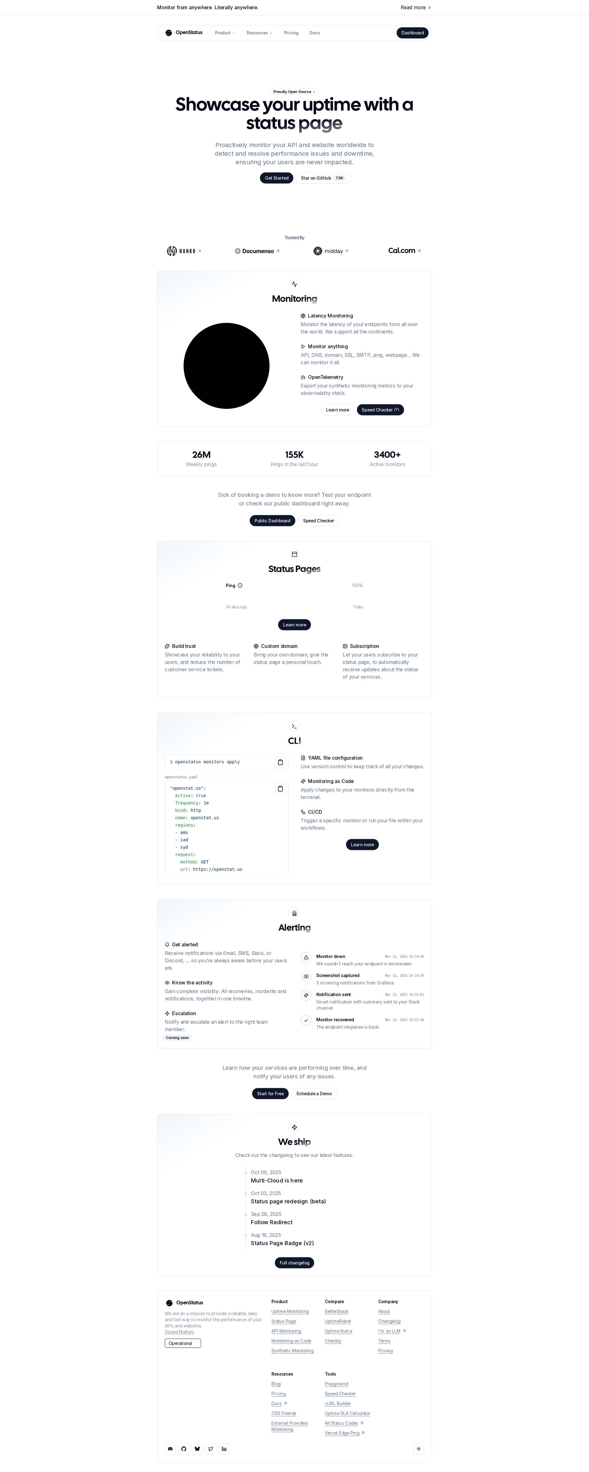 配图 - OpenStatus：开源状态页面与全球监控平台