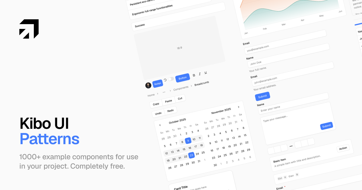 配图 - Kibo UI Patterns：1000+ 免费 shadcn/ui 组件与设计模式库