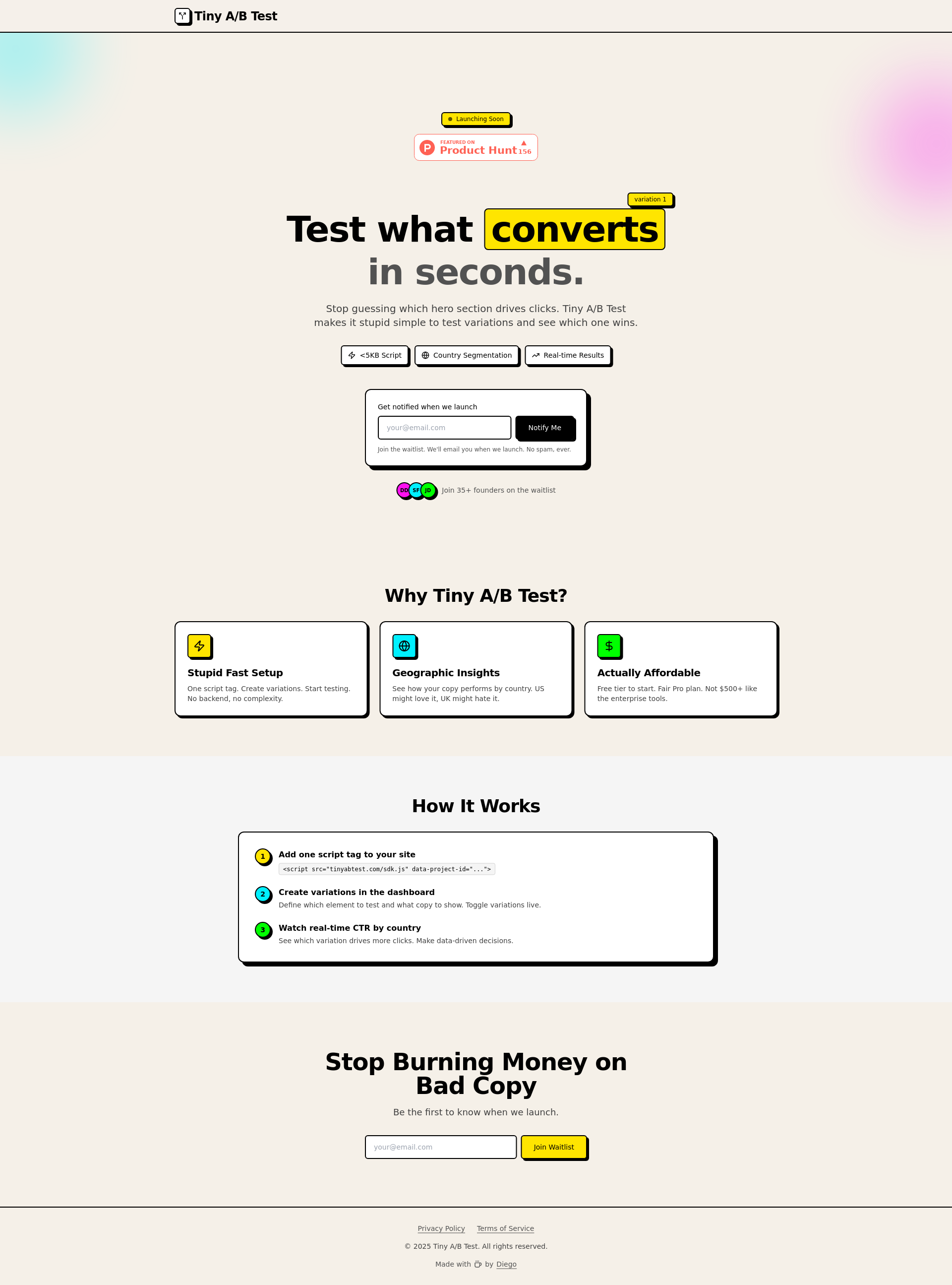 配图 - Tiny A/B Test:面向SaaS创始人的轻量级A/B测试工具