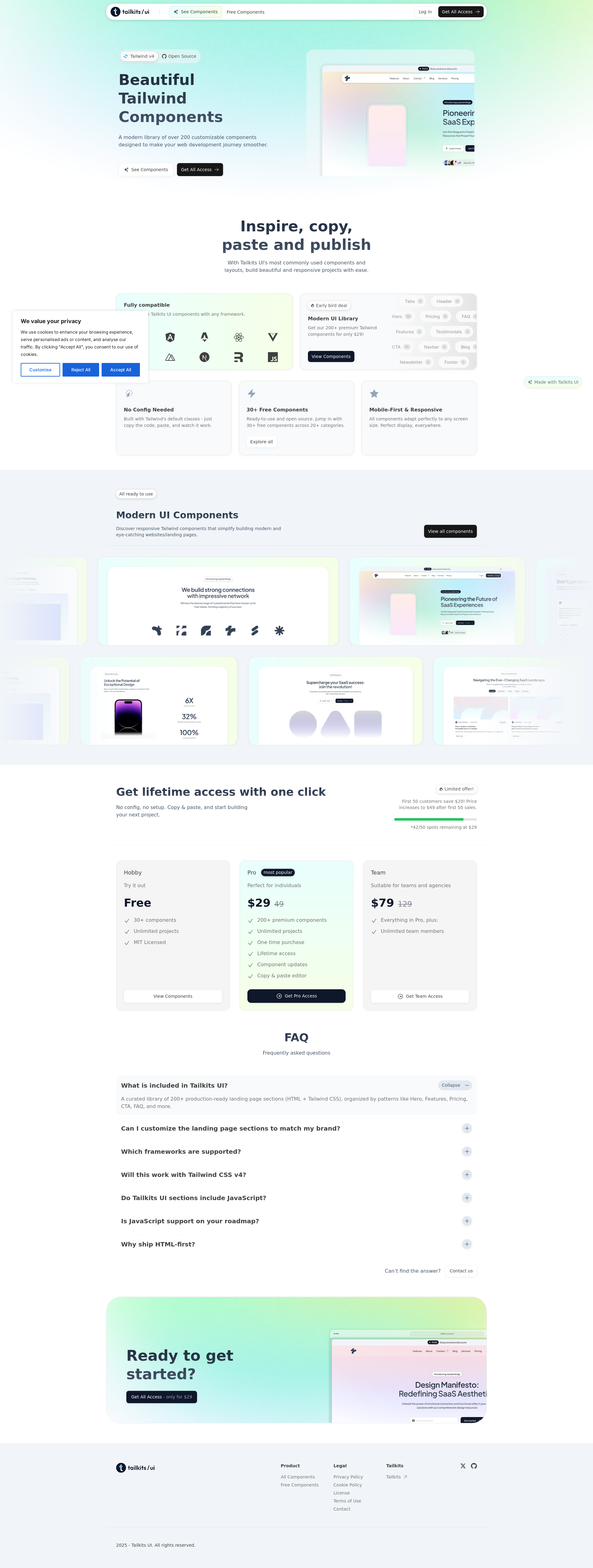 配图 - Tailkits UI:200+ Tailwind CSS 组件库