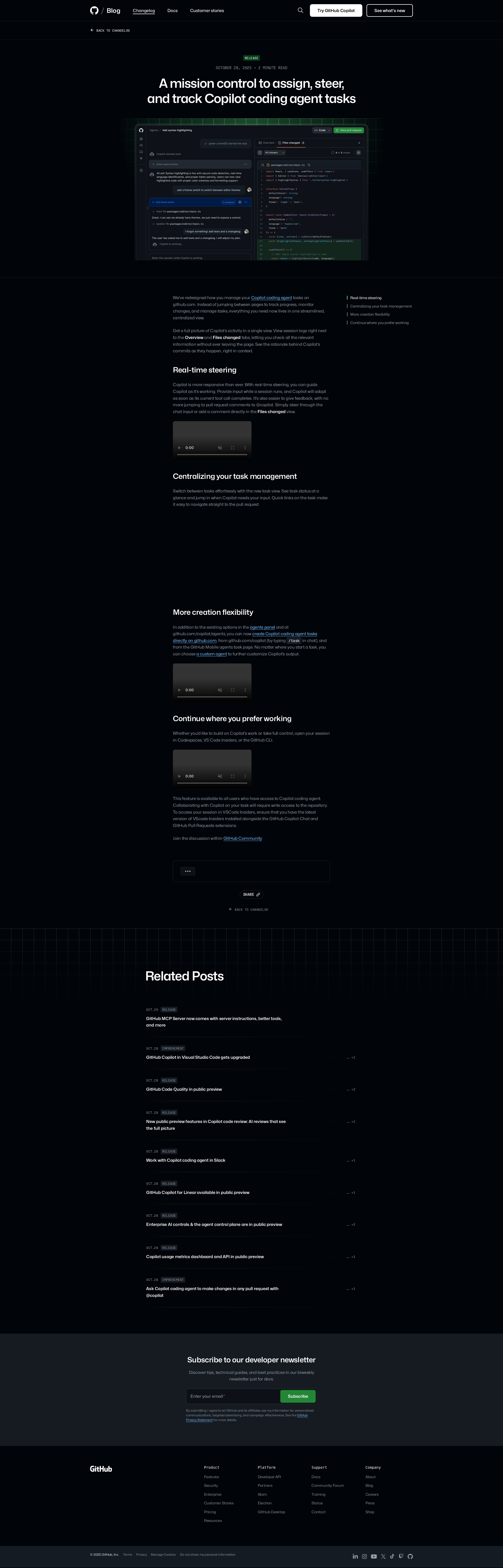 配图 - GitHub Mission Control:统一指挥中心管理 Copilot 编码代理