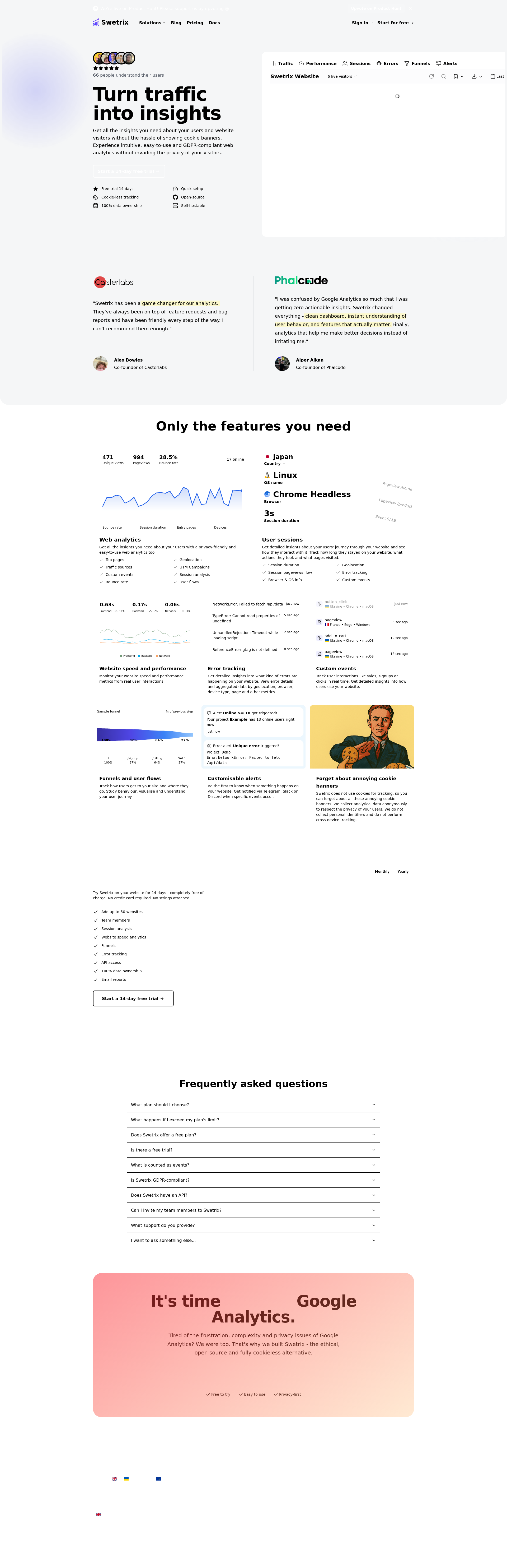 配图 - Swetrix:开源无Cookie的网站分析替代方案