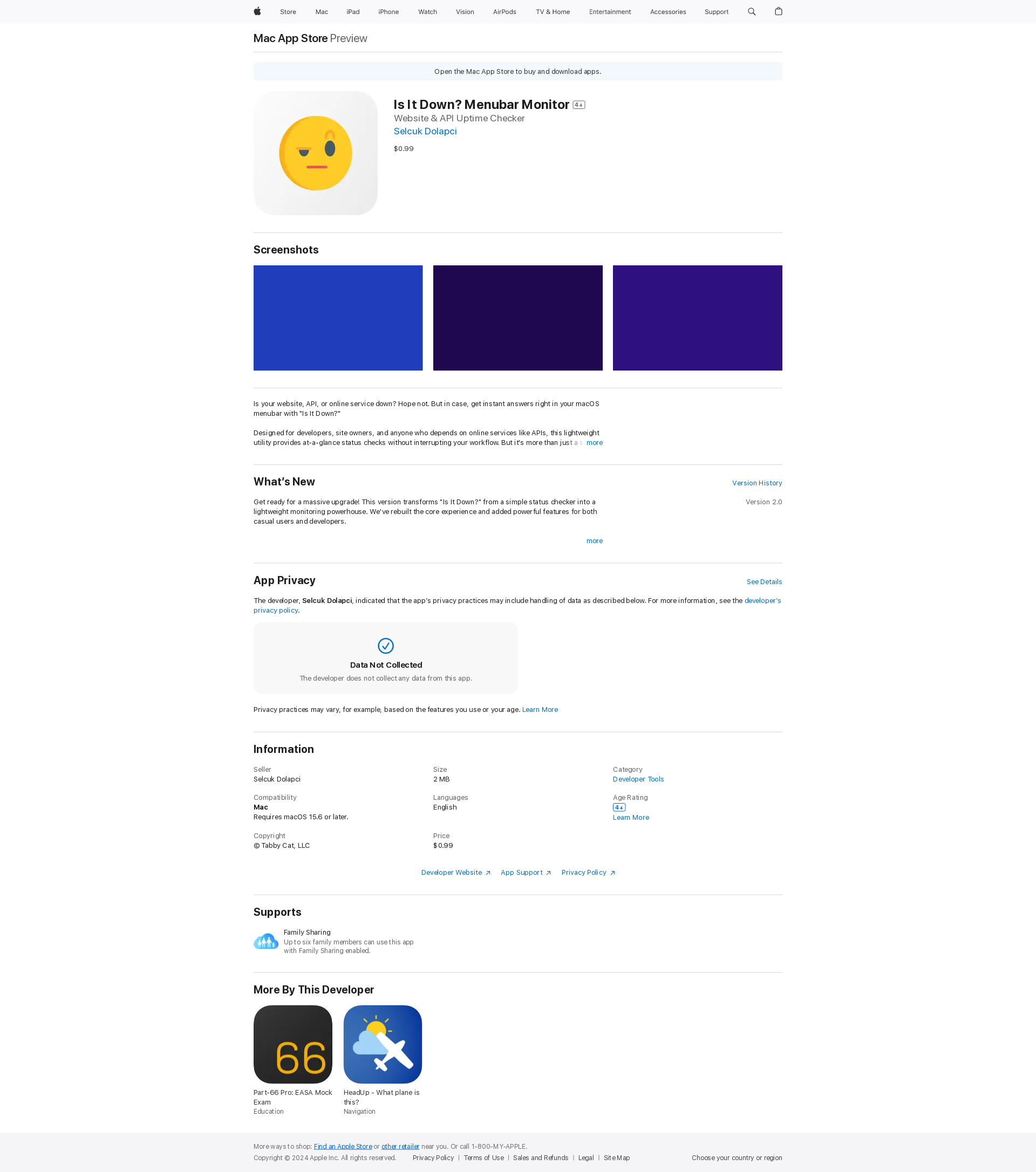 配图 - Is it down?:macOS菜单栏状态监控工具
