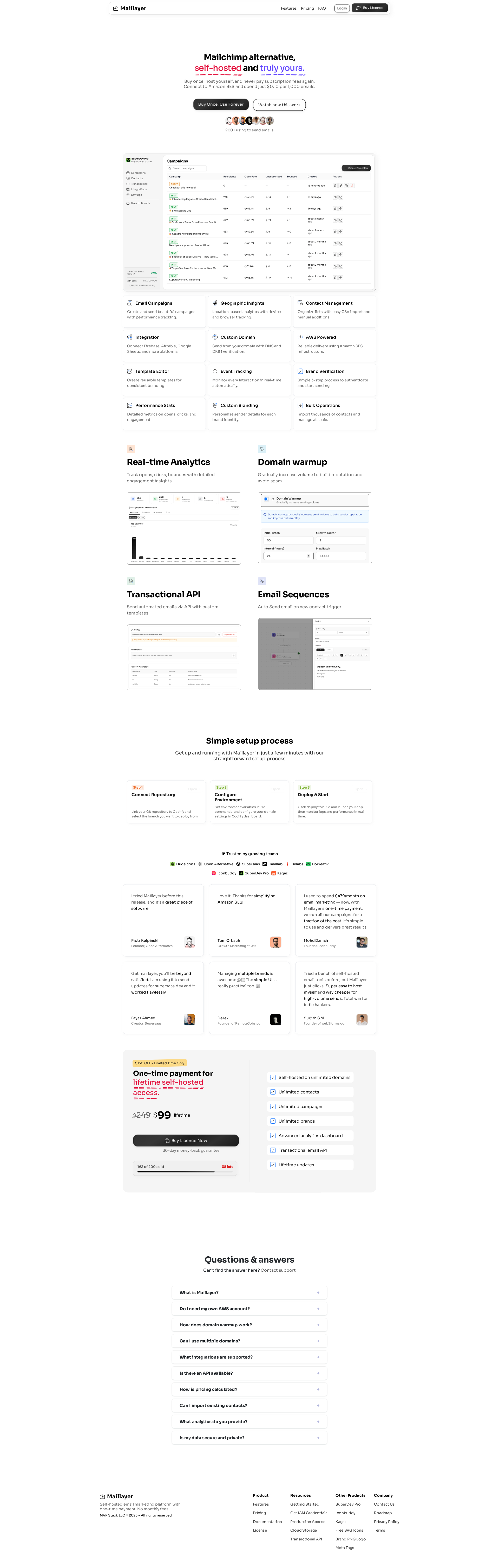 配图 - Maillayer：一次性付费的自托管邮件营销平台