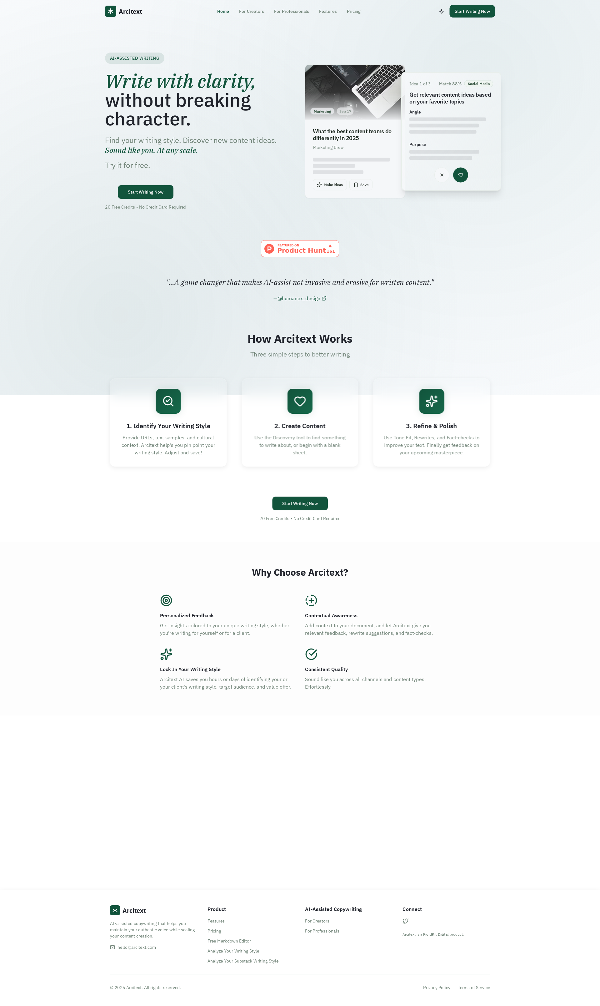 配图 - Arcitext:用你的声音写作,AI 助你完美表达
