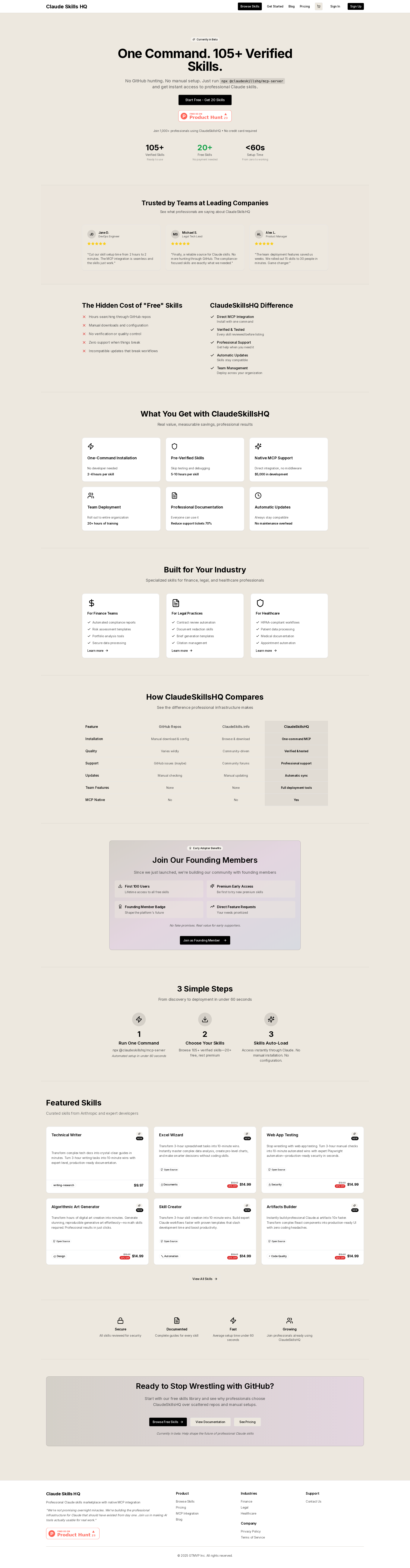 配图 - ClaudeSkillsHQ：一键获取 105+ 官方认证 Claude 技能