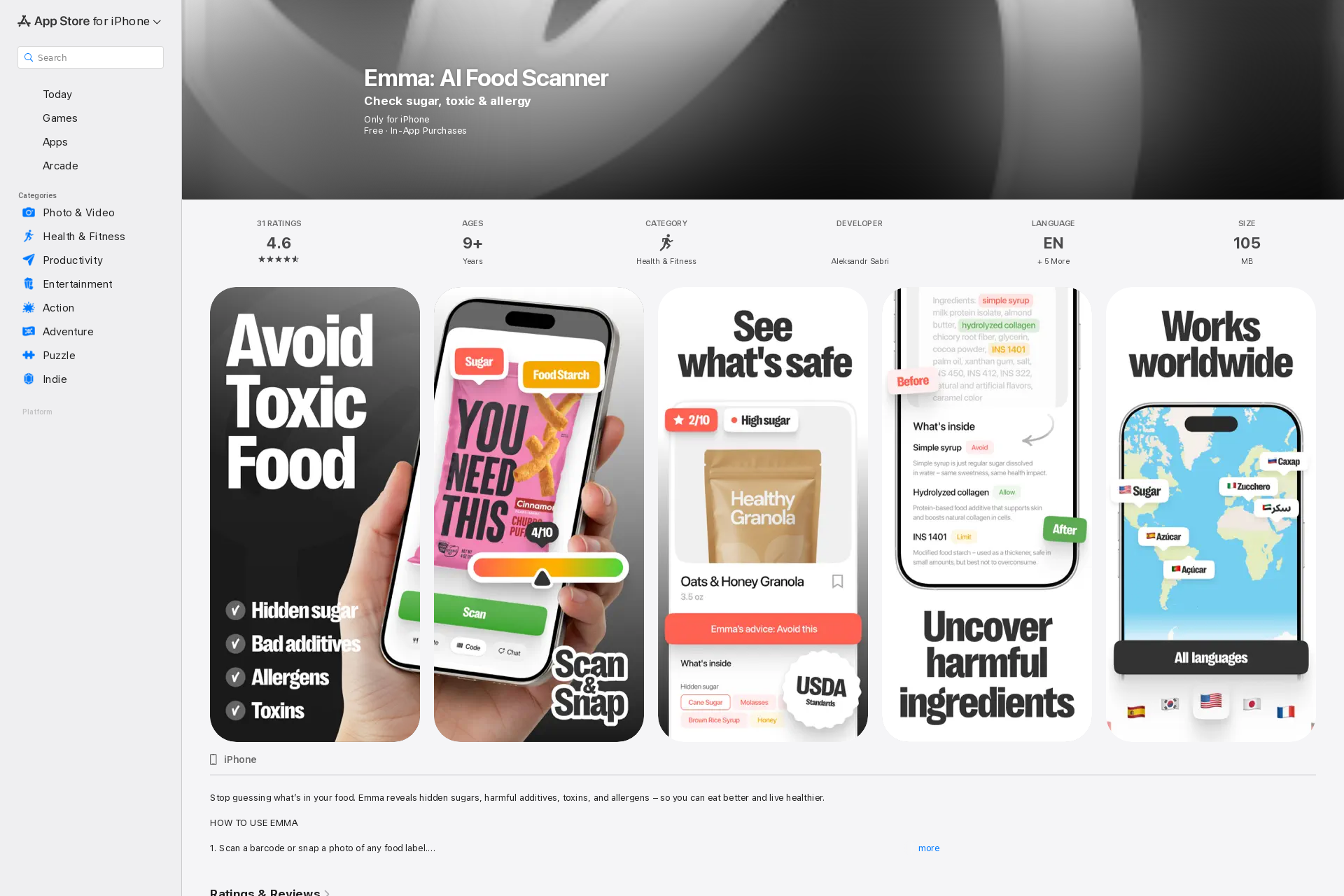 配图 - Emma：全球食品智能扫描与营养分析助手