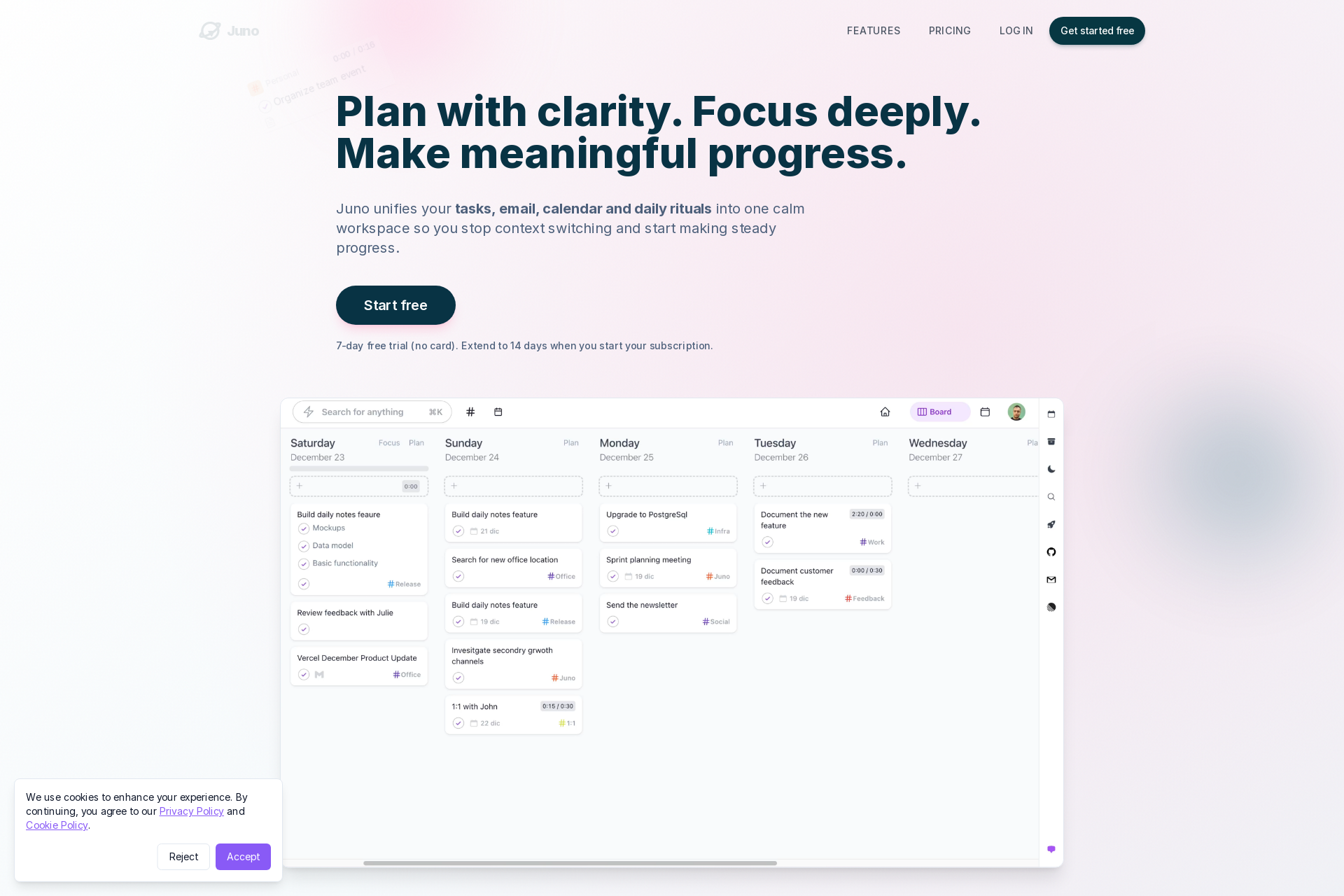 配图 - Juno 数字规划器:集任务、日程与邮件于一体的离线优先生产力平台