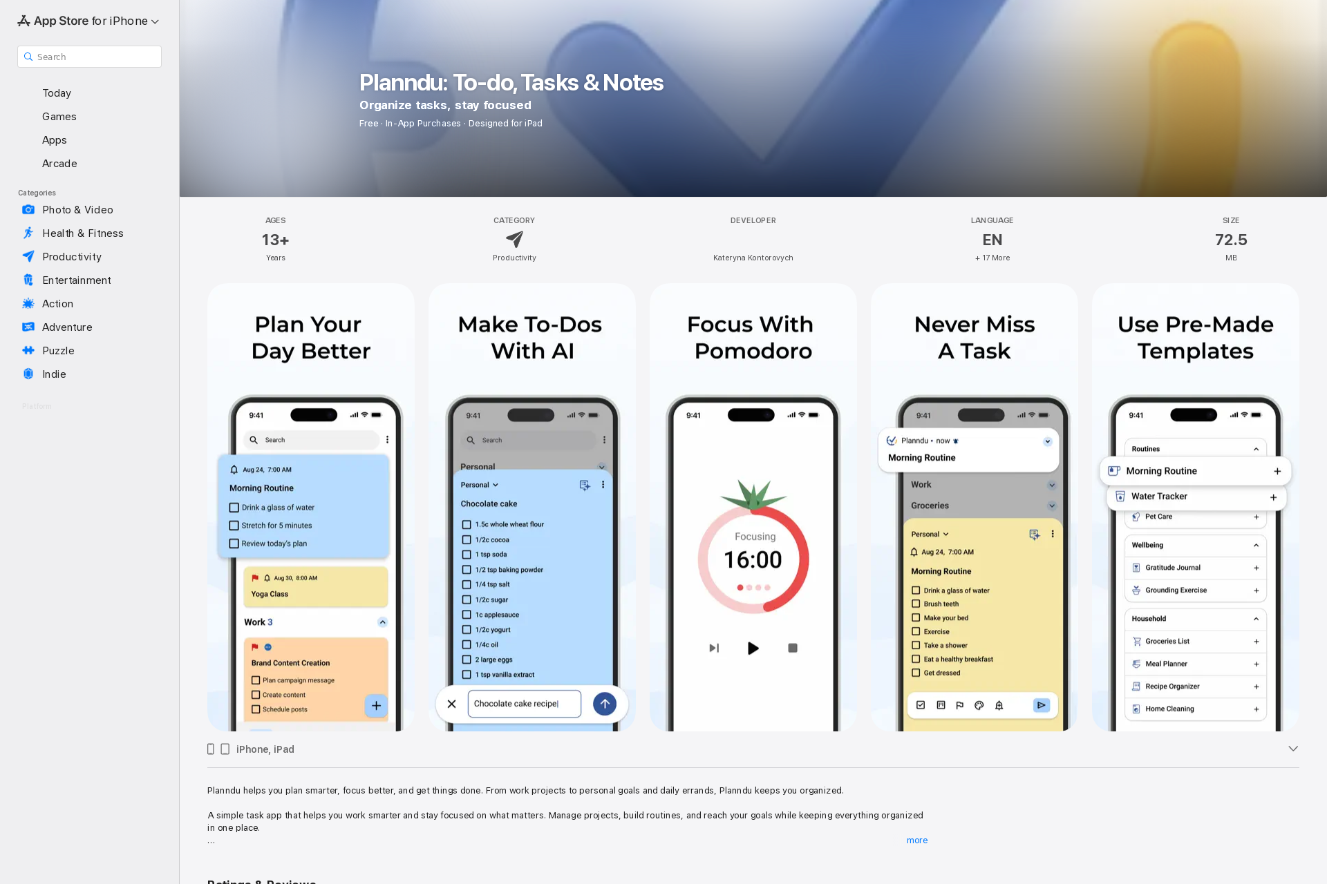 配图 - Planndu:AI 智能待办清单与任务管理应用