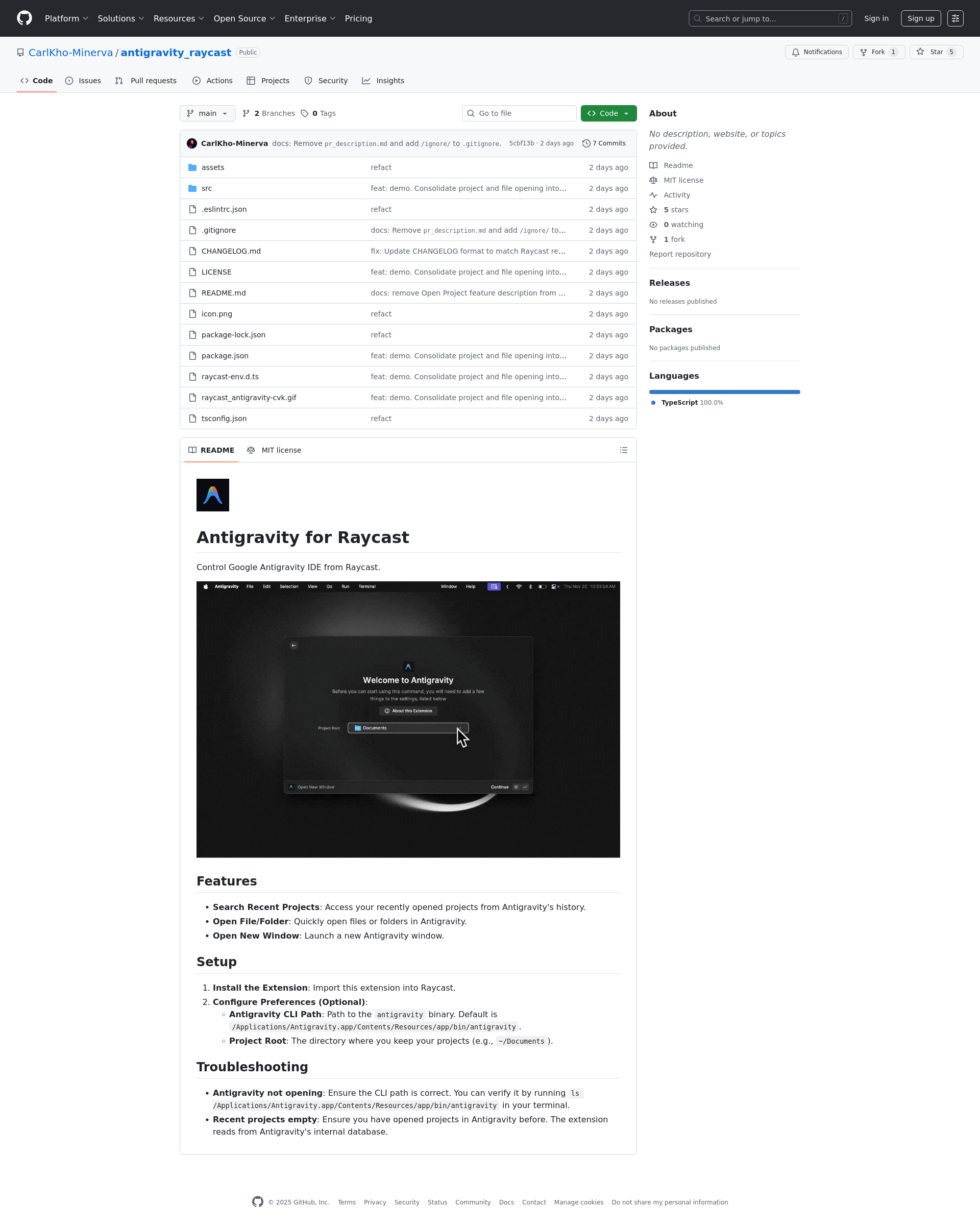 配图 - Antigravity for Raycast：键盘优先的谷歌 Antigravity IDE 控制工具
