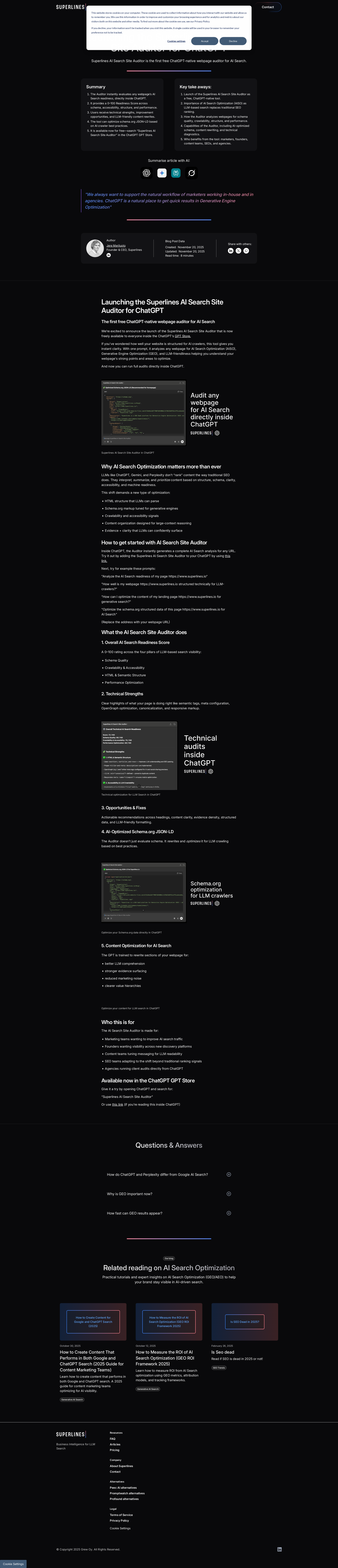 配图 - Superlines AI Search Auditor for ChatGPT：免费的 AI 搜索分析工具