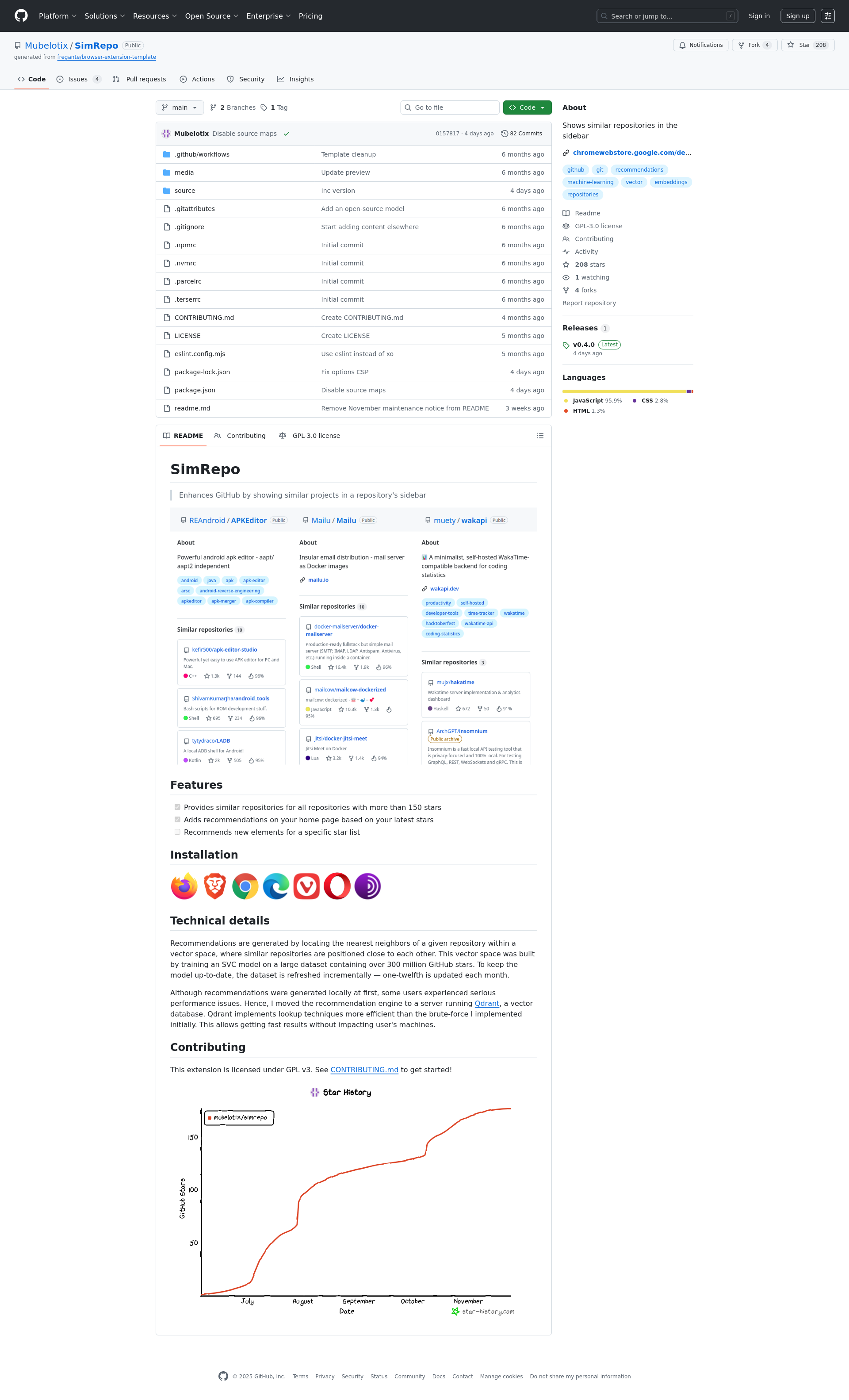 配图 - SimRepo:GitHub 侧边栏智能仓库推荐工具